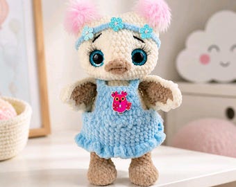 Duża szydełkowana sowa, 6 kolorów, szydełkowana SOWA, pluszowa, sowa, przytulanka sowa, sowa amigurumi, Boże Narodzenie, dla dziecka