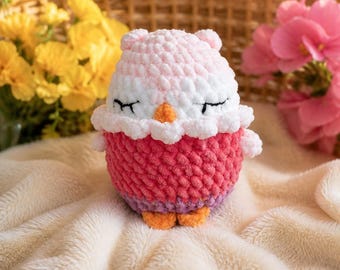 Sowa szydełkowana, 2 kolory, sowa szydełkowa, przytulanka sowa, zwierzątko szydełkowe, sowa amigurumi, pluszowa sowa, dziecko, Boże Narodzenie
