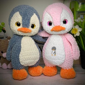 Crocheted penguin, crochet penguin, plushie, amigurumi