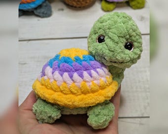 Crocheted turtle, 12 colors, amigurumi turtle, children's room decoration, crocheted turtle, cuddly turtle