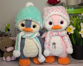Gehäkelter Pinguin,3 Farben,crochet Penguin ,Plushie , Amigurumi