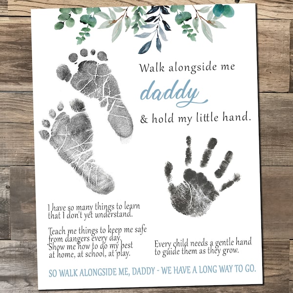 Spaziergang entlang mir, Daddy - Handabdruck Handwerk - Vatertag - Geschenk für neue Papa - Geburtstag - 8x10 & 11x14 - digitale Datei