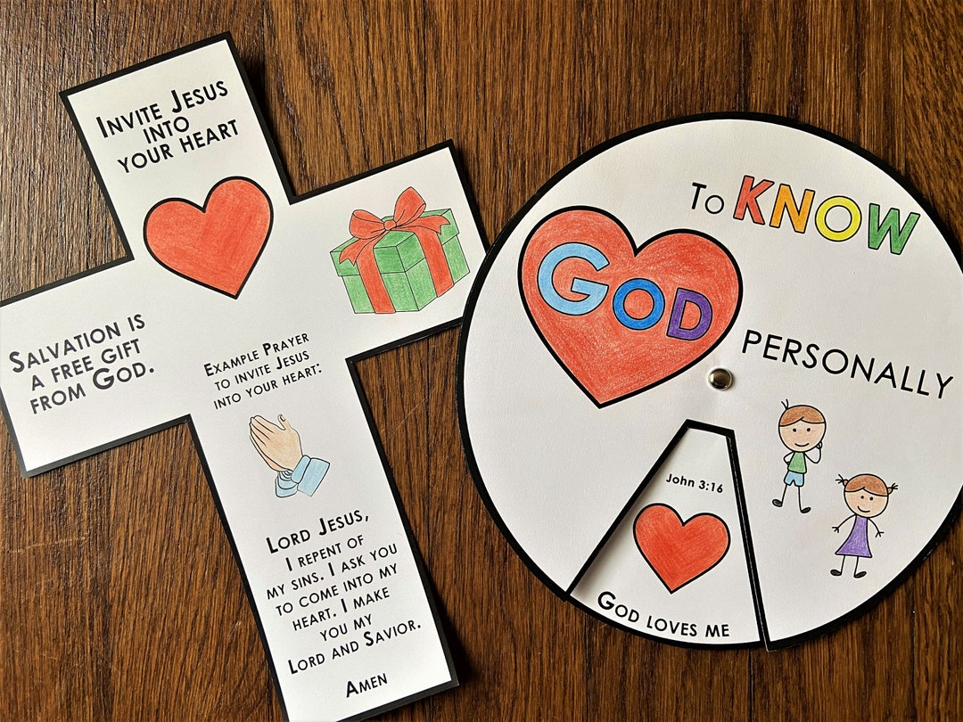 Know GOD Personally Coloring Wheel \u0026 Salvation Prayer Cross, VBS, Printable  Bible Activity, Kids Bible Lesson, Sunday School - Etsy, image size:1080x810