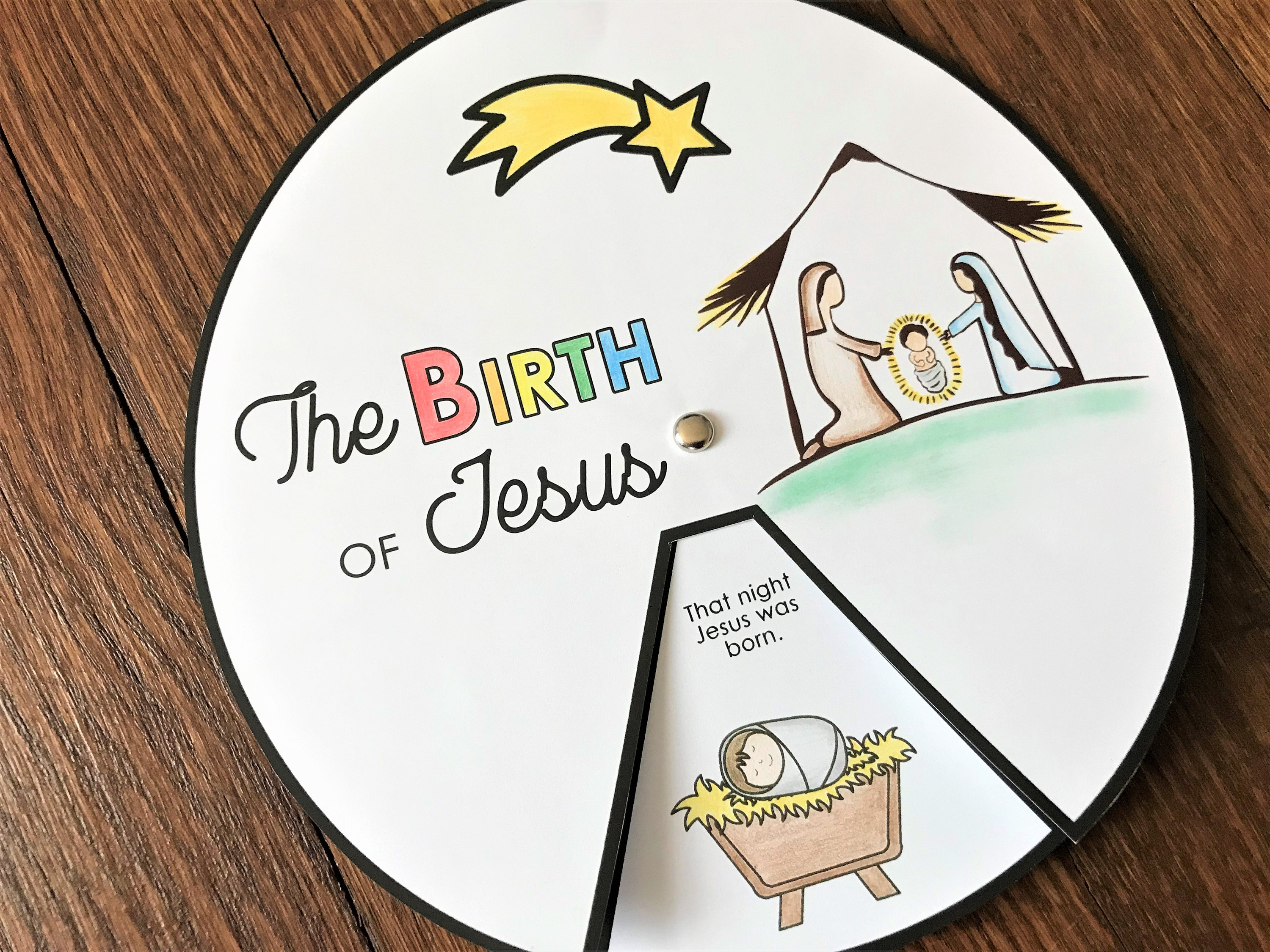 Birth of Jesus Coloring Wheel Printable Nativity Christmas - Etsy Canada