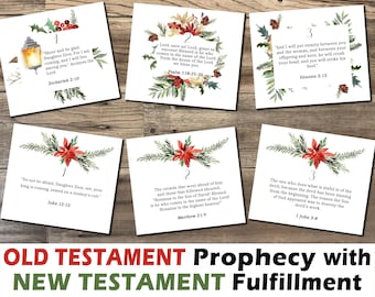 25 Advent Prophetic Scripture Cards Calendar - Christmas Countdown - Old Testament Prophecy with New Testament fulfillment, DIGITAL DOWNLOAD