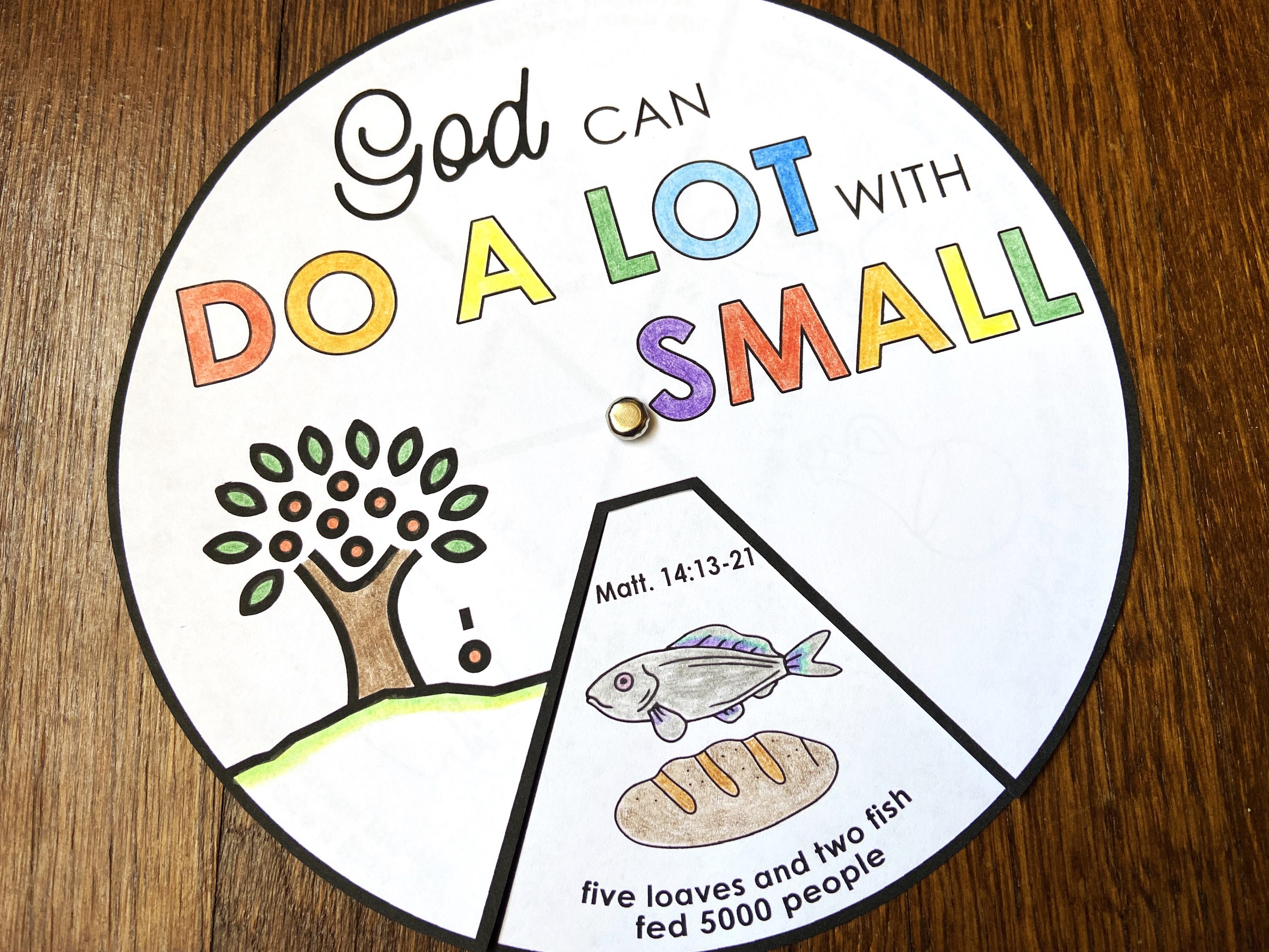 God Can Do a Lot With Small Coloring Wheel, Printable Bible Activity ...