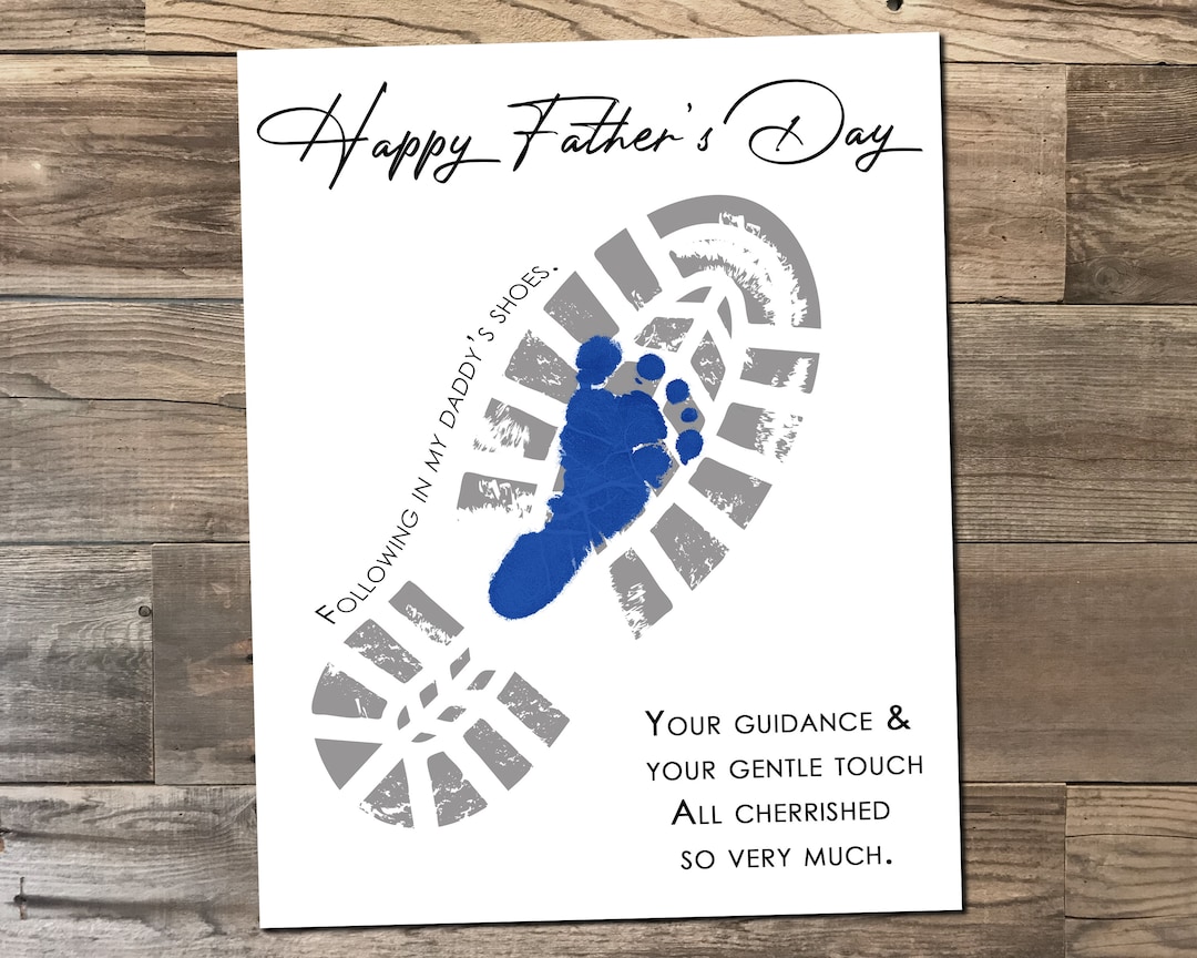Father’s Day Footprint Printable Shoe Craft, - Personalize With Child's ...