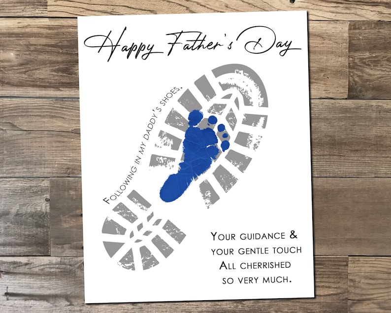 Fathers Day Footprint Printable Shoe Craft Personalize Etsy Fathers Day Footprint Printable Shoe Craft Personalize Etsy