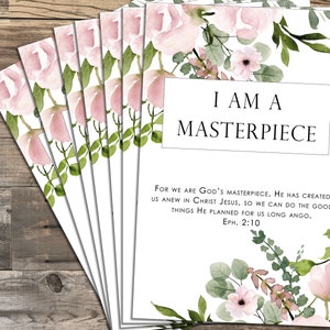15 I AM Schrift Affirmationskarten - 4x6 druckbar - Aquarell, Floral - DIGITALER DOWNLOAD