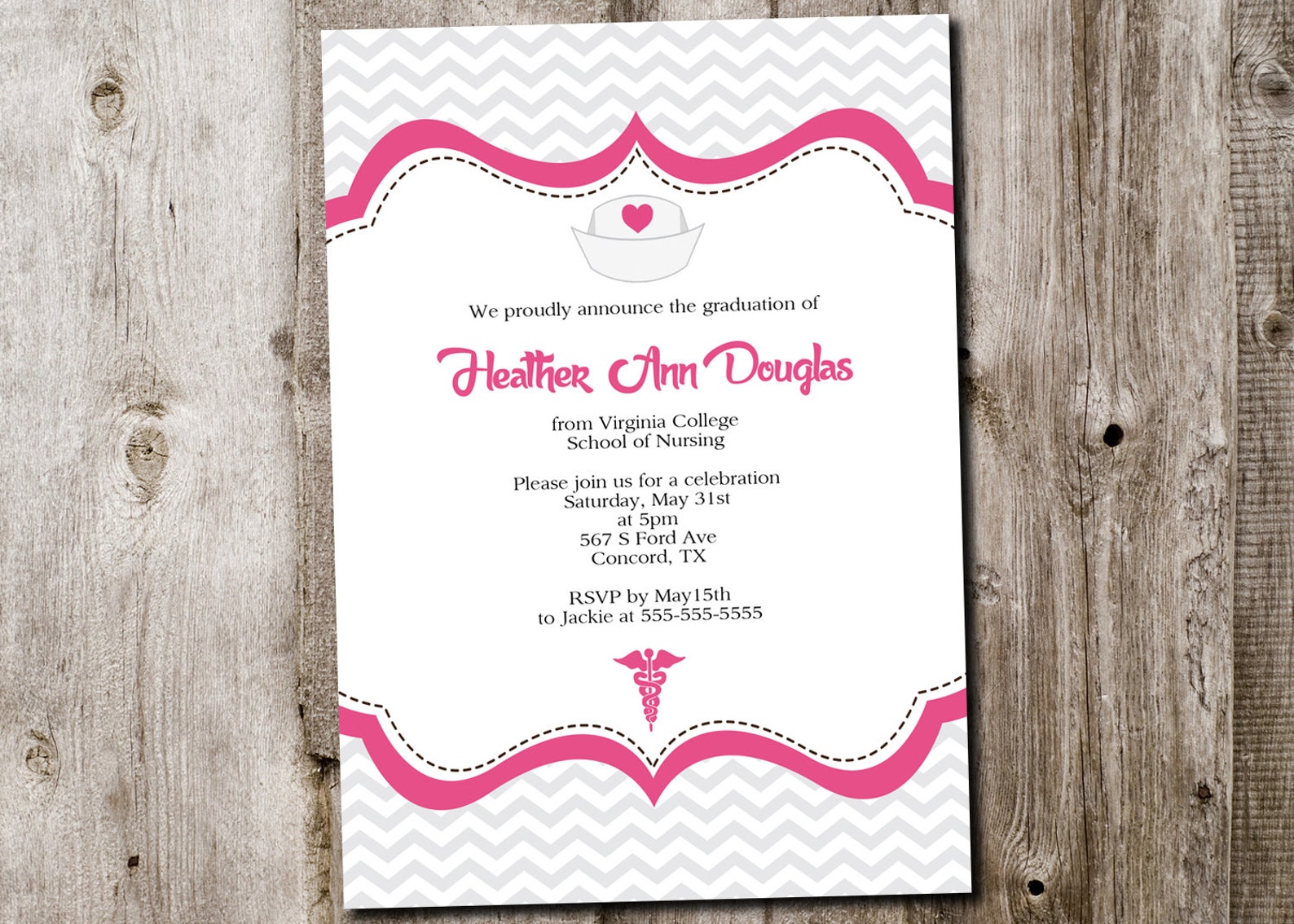 Custom Nursing Graduation Invitation printable card digital Etsy