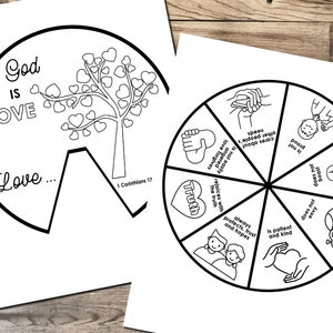 God is Love 1 Corinthians 13 Coloring Wheel Printable Bible - Etsy