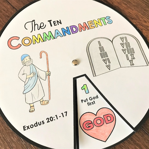10 Ten Commandments Sunday School Moses Printable Coloring - Etsy