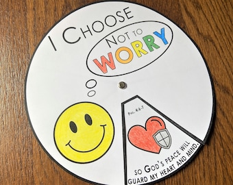 Not to Worry Scripture Coloring Wheel, Printable Bible Activity, Forgiveness, Kids Bible Lesson, Memory Game, Sunday School
