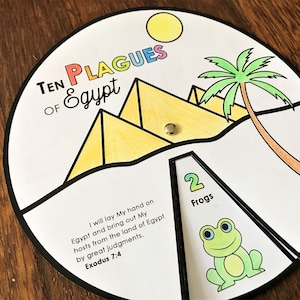 Plagues Of Egypt Coloring Wheel, Printable Bible Activity, Watercolor, Kids Passover Lesson, Ten Plagues, Memory Game, Sunday School