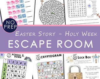 Easter Story - Holy Week Escape Room for Kids, Printable Bible Activity, Kids Bible Lesson, Sunday School
