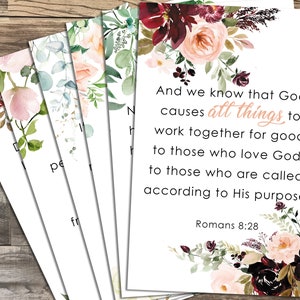 Weekly Encouraging Christian Faith Bible Memory Verse Cards - Set of 52 Scripture Cards - 4x6 Printable - DIGITAL DOWNLOAD