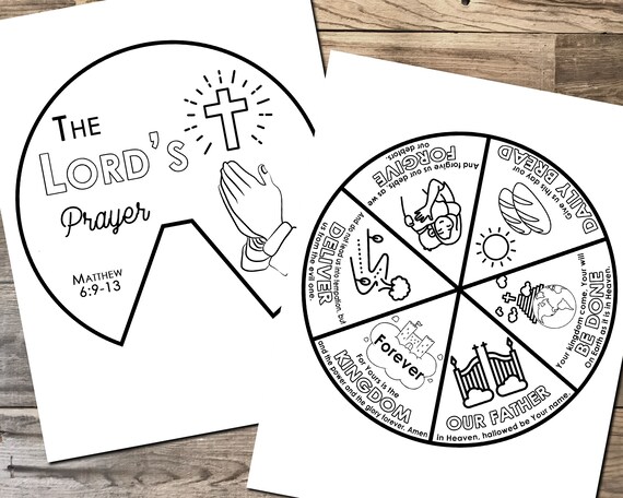 The Lord's Prayer Coloring Wheel Printable Bible - Etsy