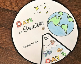 Days of Creation Felt Set for Bible Felt Flannel Board Stories Lesson Guide  Activity Coloring Pages Old Testament Kids Story 