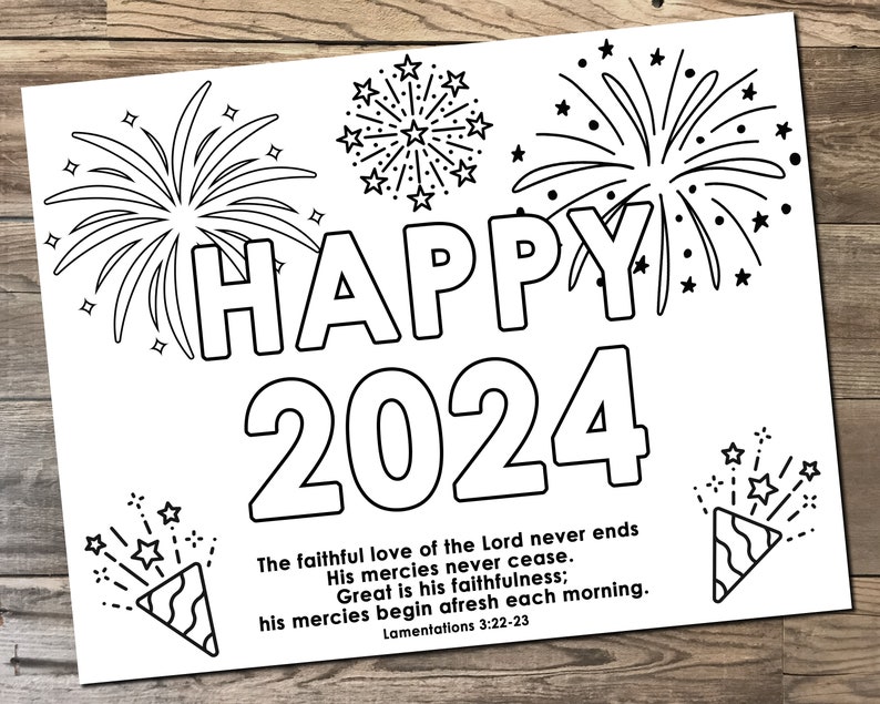 2024 THE FAITHFUL LOVE Coloring Page, New Year, Lamentations 322
