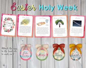 Easter Countdown PRINTABLE, Holy week Calendar, Christian Easter activity, Easter banner, Easter lessons, Digital