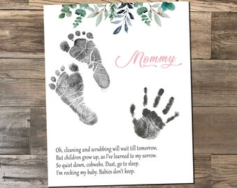 Baby’s don’t keep - 8x10 & 11x14 Print - Gift for new Mom - Personalize with child's prints - printable digital file