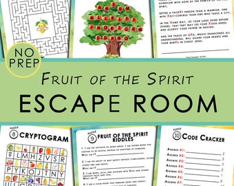 Fruit of the Spirit Escape Room for Kids, Printable Bible Activity, Kids Bible Lesson, Sunday School, VBS Kids