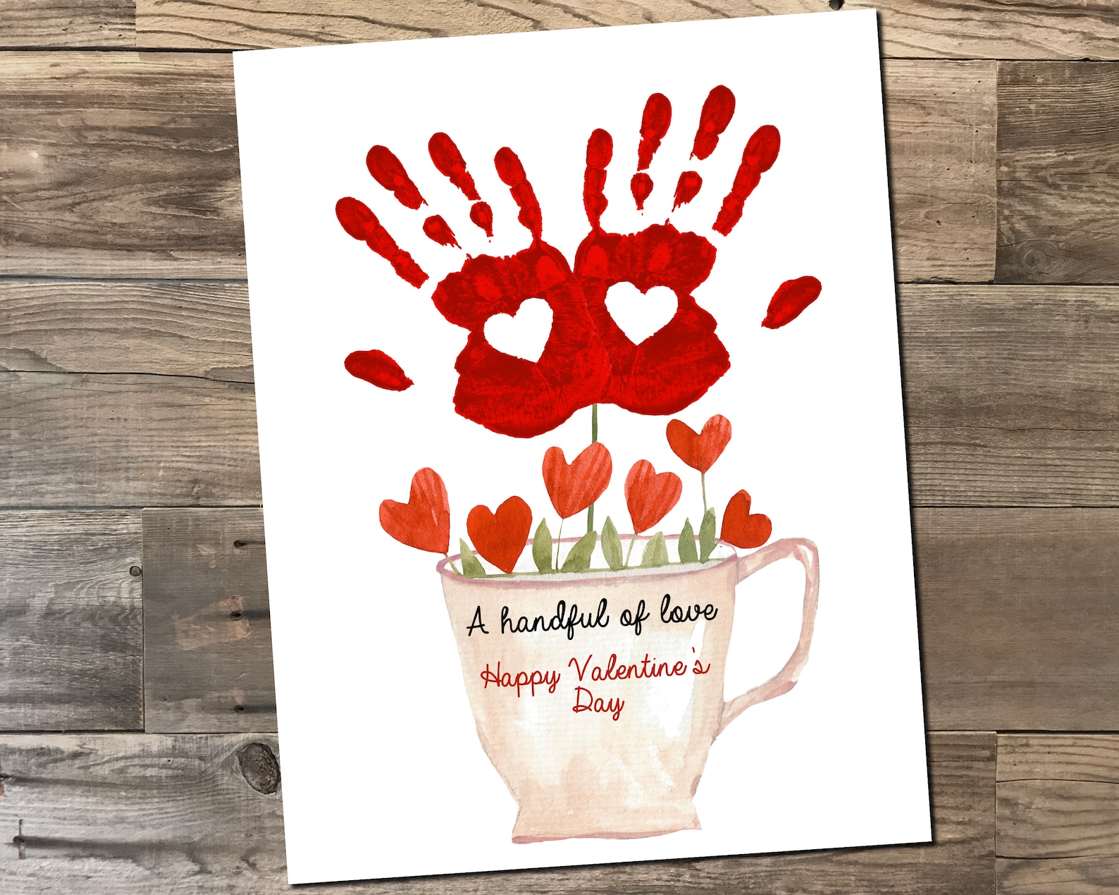 Valentine’s Day Handprint Craft, Flower Mug Cup - Handful Love ...