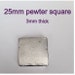 Pewter Stamping Blanks - Small Square Blank (Metal Stamping Blanks, Handstamping Blanks, Charms, Stamping Blanks, Pewter Blanks ) (M146A)