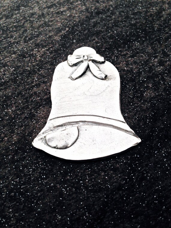 Pewter Stamping Blanks Large Organic Bell Ornament Casted Etsy