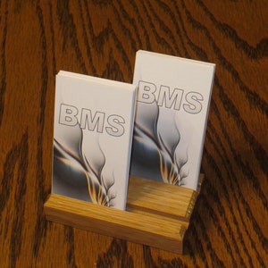 White Oak double slot card holder