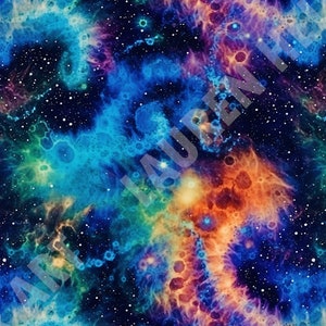 Tie Dye Galaxy Spirals - Seamless, Repeating Pattern - 2 files, tiled & not tiled - 300 DPI, High Resolution, Print Ready