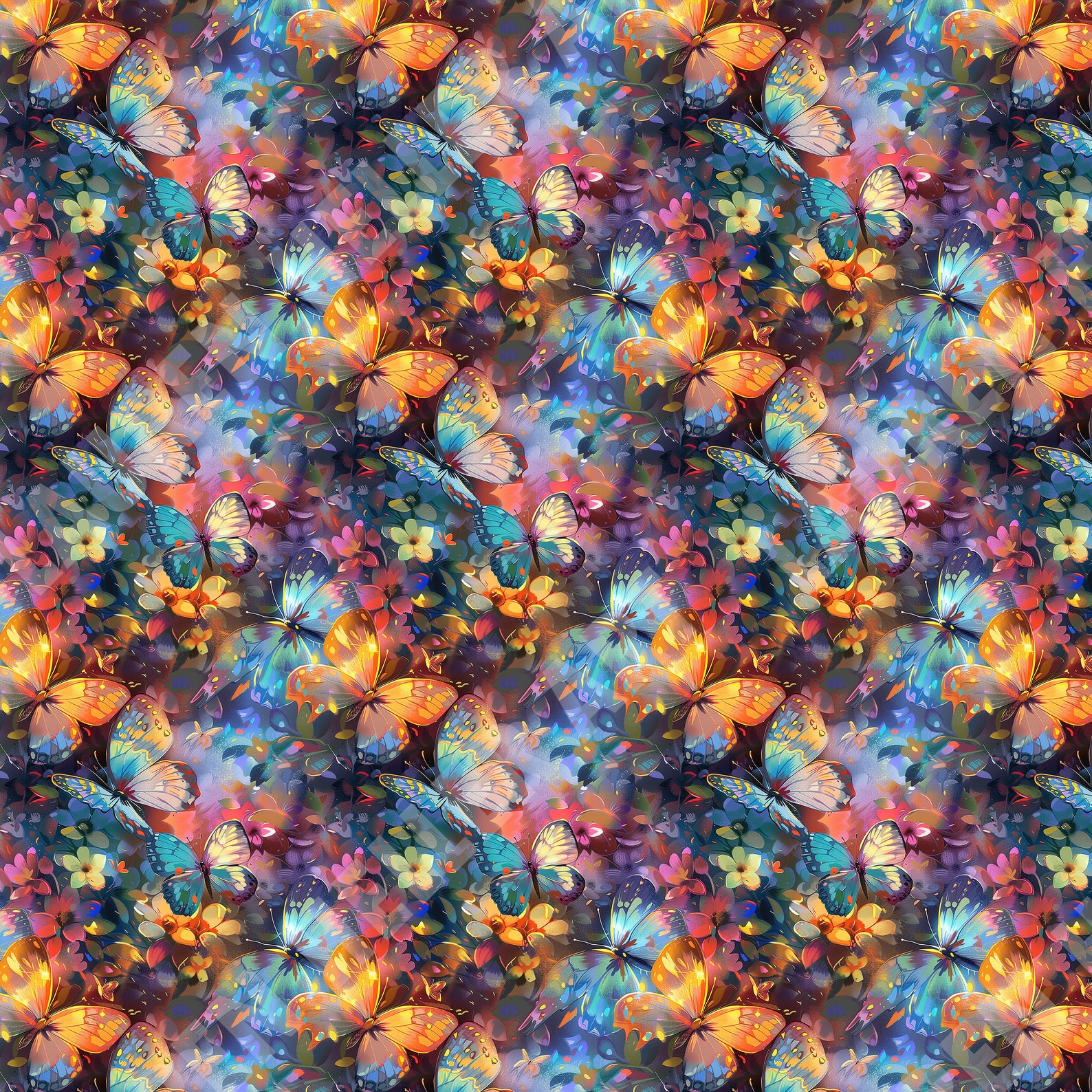Bold Butterflies and Flowers - Seamless, Repeating Pattern - Digital ...