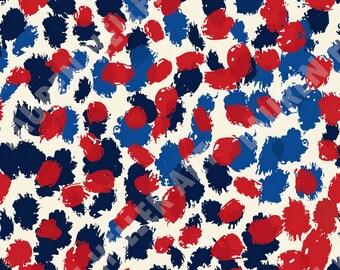 4th of July - Red White and Blue Animal Print - Seamless Repeating Pattern Repeat Pattern - Patriotic Design - Independence Day - July 4