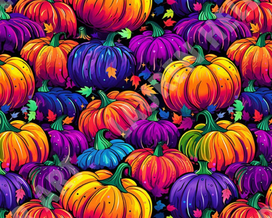 Pop Art Fun Pumpkins Seamless Repeating Pattern 2 Files - Etsy