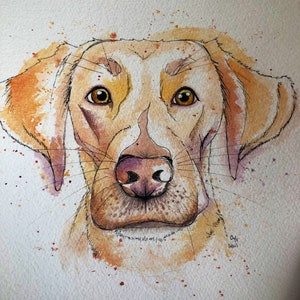 Splash watercolour Pet Portrait Christmas/ Birthday / Anniversary Present