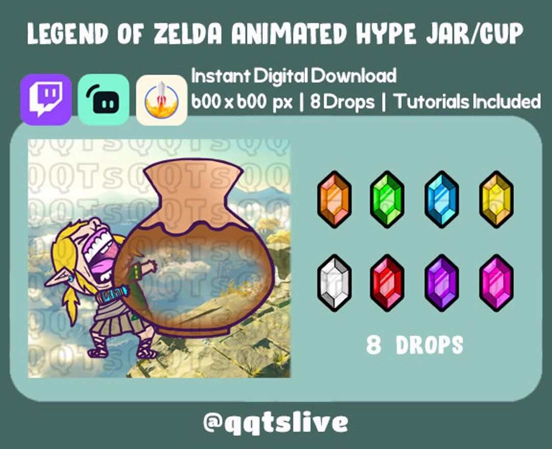 ANIMATED Twitch Hype Jar Stream Tip Cup / Jar 2 Layers 8 Bit Options Set up Tutorial Included Etsy