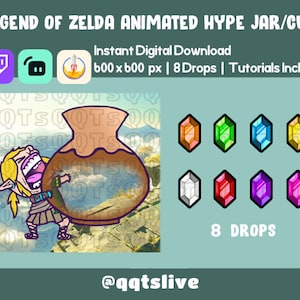 ANIMATED Twitch Hype Jar - Stream Tip Cup / Jar - 2 Layers - 8 Bit Options - Set Up Tutorial Included
