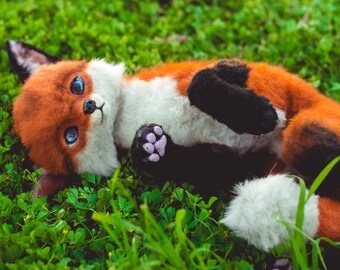 MADE TO ORDER Handmade Poseable Baby Fox Art Doll