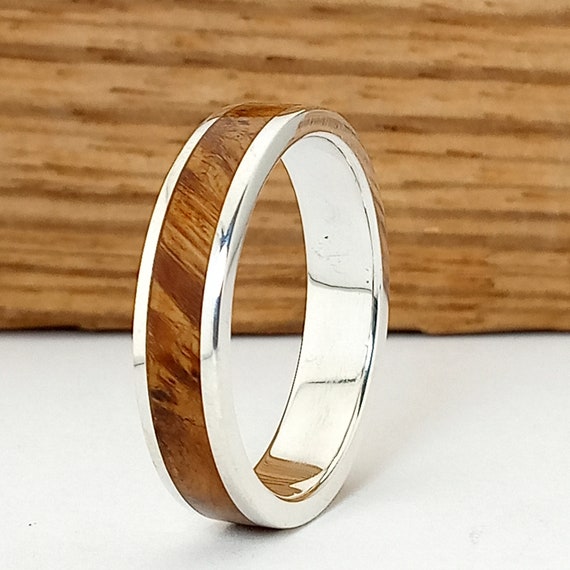 Alliances Originales Alliance en Bois dArgent et de Peuplier Bague Anniversaire Etsy France