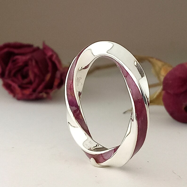 Mobius Ring Stack Moebius Stacking Ring With Birch Purple Wood - Infinity Ring Jewelry ...