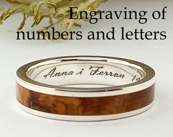 One ring engraving with text