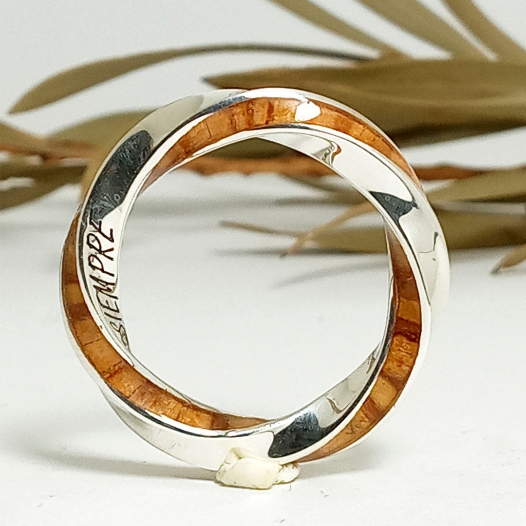 Obius Ring Moebius Ring Silver With Olive Wood - Infinity Ring Jewelry - Original ...