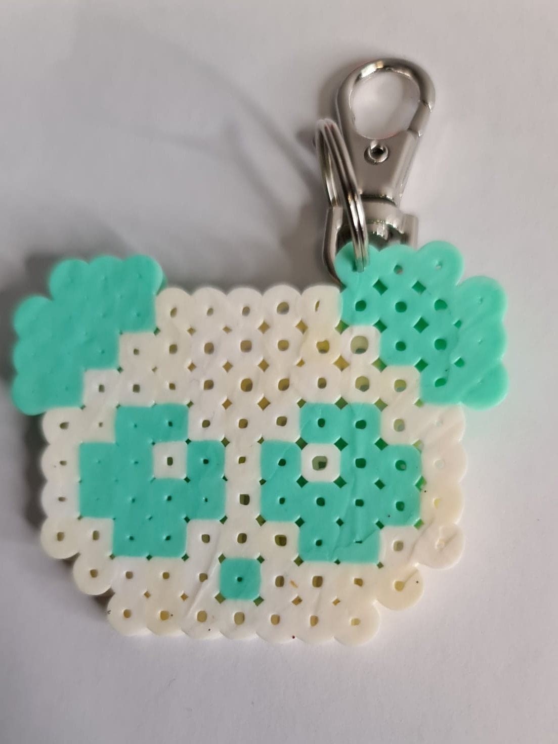 Aqua Panda Perler Bead Keychain - Etsy