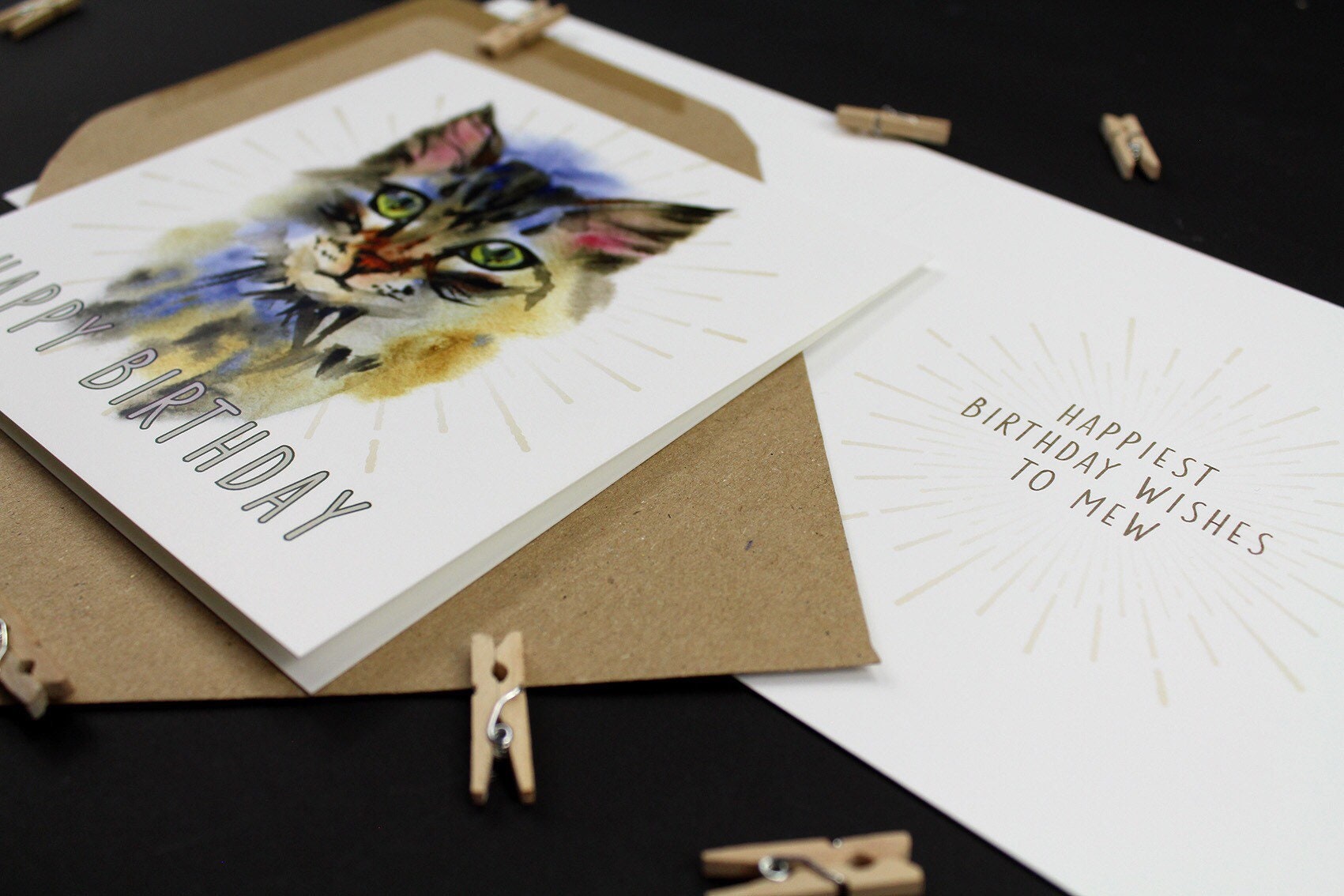 Maine Coon Happy Birthday Card Cat Watercolour Starburst - Etsy UK