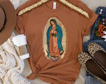 Virgen de Guadalupe, T Shirt, Mexican Madre, Our Lady of Guadalupe,  Mexican T Shirt, Hispanic, Latino, Catholic,