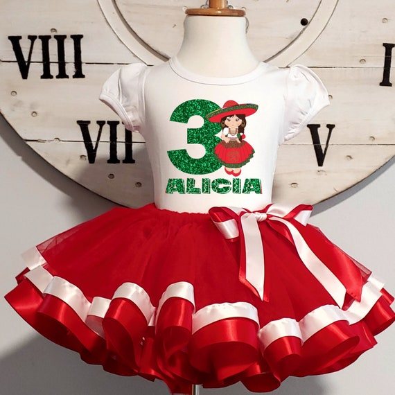 Traje de cumpleaños inspirado en Mexicana, Tutu mexicano, Traje de