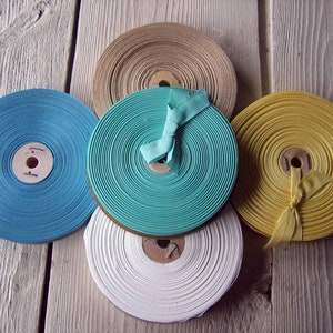 At the Beach - 10 Yards Total, 2 Yards Each Color Vintage Rayon Seam Binding