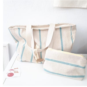 Handgefertigte Baumwolltasche. Strandtasche mit Reißverschluss. Pooltasche. Baumwolltasche. Sommertasche. Handgefertigte Stofftasche