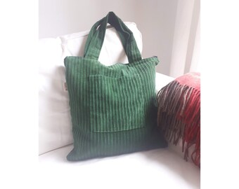 Hippy corduroy bag. Handmade Corduroy Maxi Bag. Fabric large bag. Fabric handbag with a Zip. handgefertigte Stofftasche