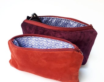 Handmade Fabric Purse. Toiletry bag. Make-up bag. Fabric travel purse. Makeup pouch.